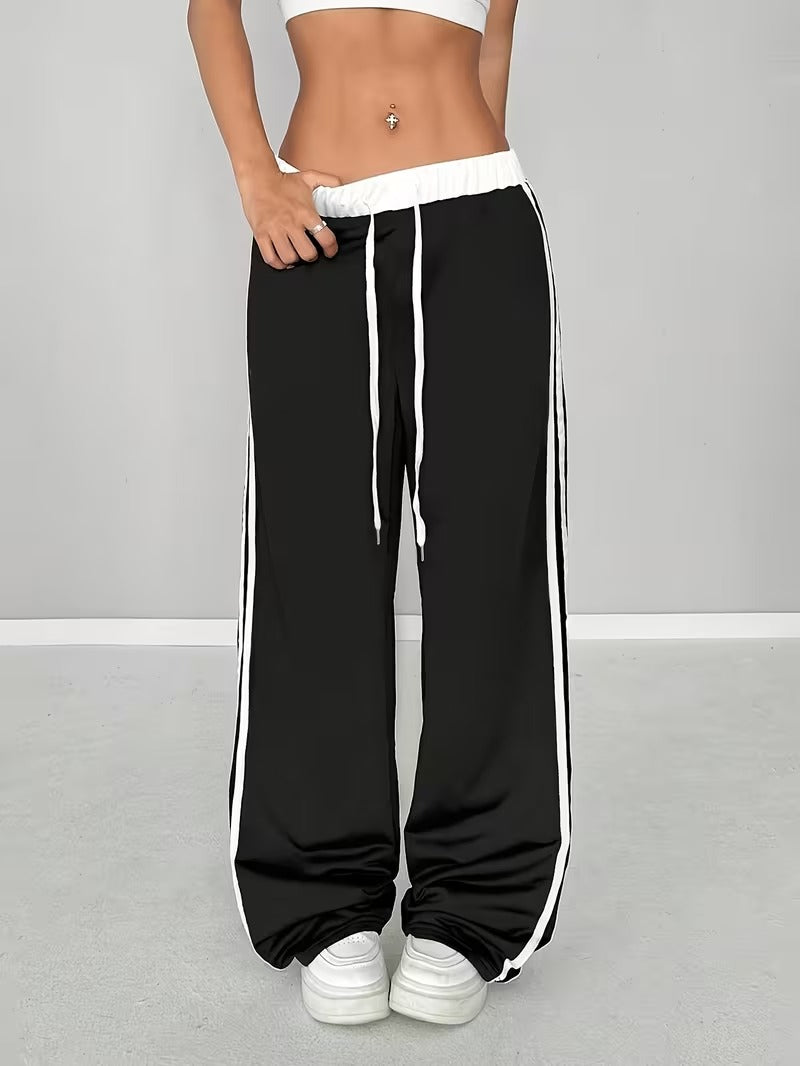 Casual Retro Sports Pants with Belt