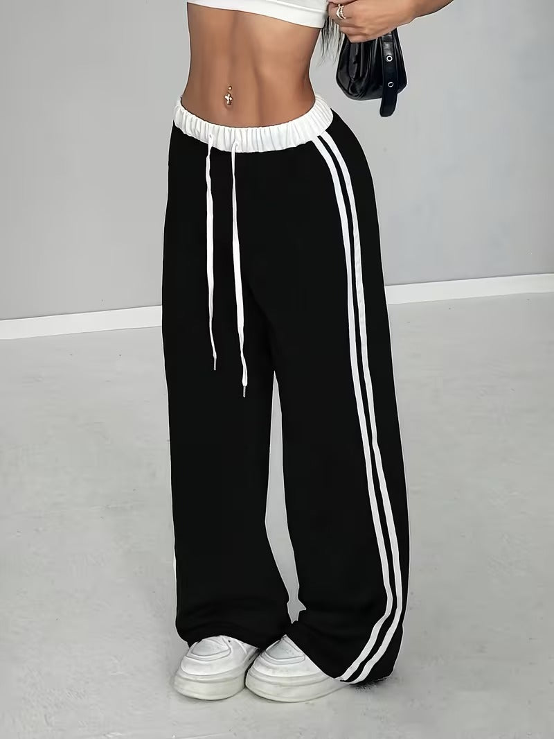 Casual Retro Sports Pants with Belt