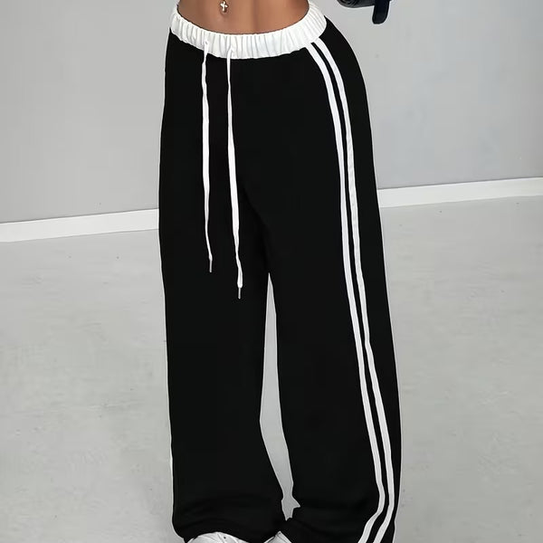 Casual Retro Sports Pants with Belt