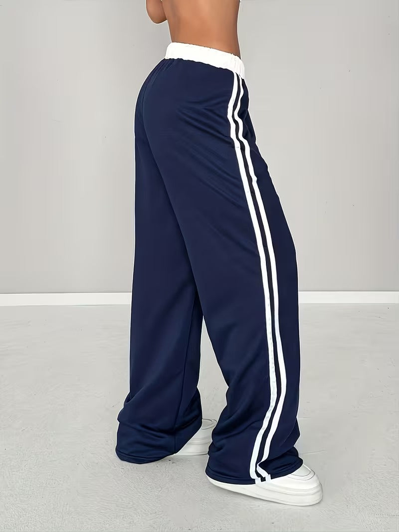 Casual Retro Sports Pants with Belt