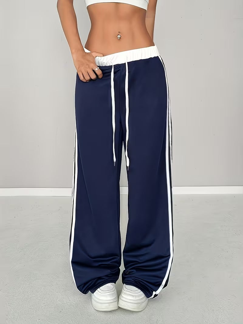 Casual Retro Sports Pants with Belt