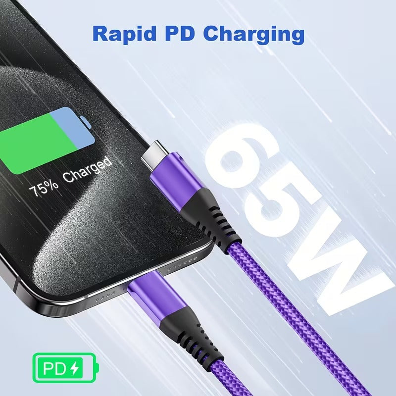 65W Type C to Type C Fast Charge Cable