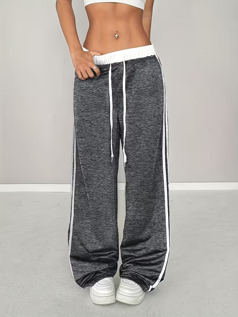 Casual Retro Sports Pants with Belt