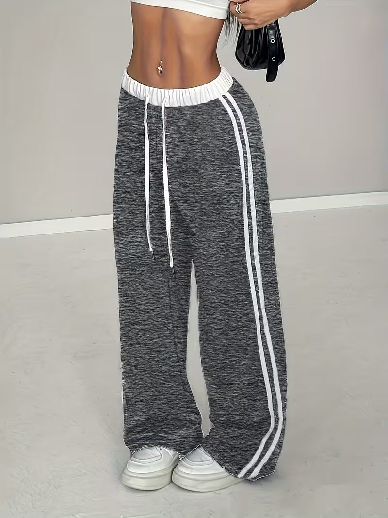 Casual Retro Sports Pants with Belt