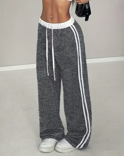 Casual Retro Sports Pants with Belt