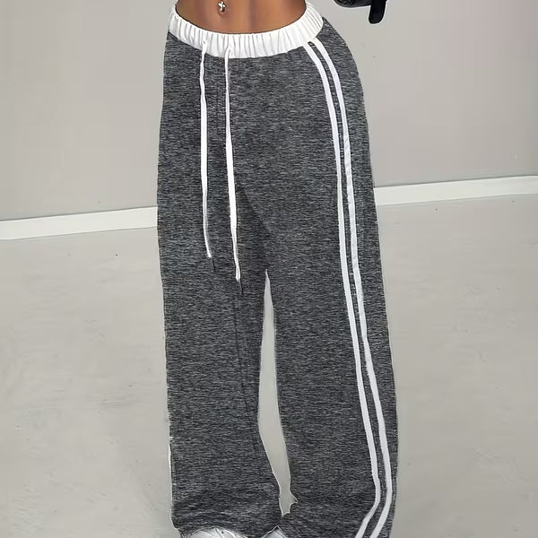 Casual Retro Sports Pants with Belt