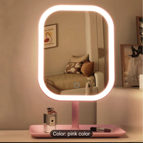 LED Makeup Mirror, Portable Travel Mirror Folding Mirror With Lights, 3 Light Modes, Smart Dimmable Touch Screen, USB Rechargeable