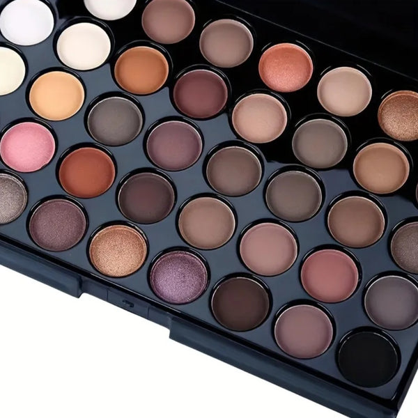 40 Color Eyeshadow Palette, Earth Color Smokey Punk Eyeshadow Powder, Matte & Shimmer & Pearly High Pigmented Eye Cosmetics