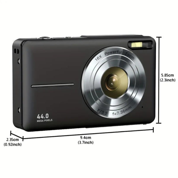 CAMKORY Digital Camera, FHD 1080P 44MP Digital Camera, Digital Point and Shoot Camera with 16X Digital Zoom, Anti Shake, 32GB Memory Card, Compact Small Camera