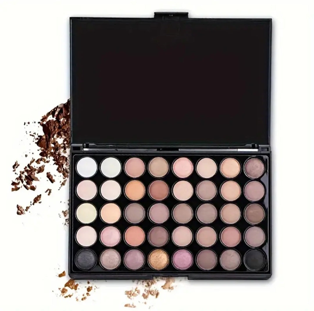 40 Color Eyeshadow Palette, Earth Color Smokey Punk Eyeshadow Powder, Matte & Shimmer & Pearly High Pigmented Eye Cosmetics