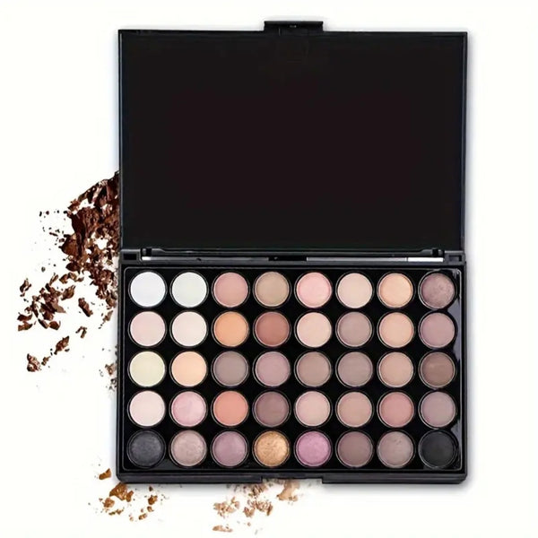40 Color Eyeshadow Palette, Earth Color Smokey Punk Eyeshadow Powder, Matte & Shimmer & Pearly High Pigmented Eye Cosmetics